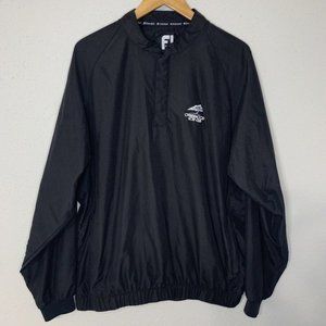FootJoy Jacket Large Black Pullover 1/4 Snap Golf Casual Windbreaker Lightweight